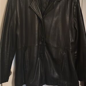 Elegant Black Leather Jacket for Women
